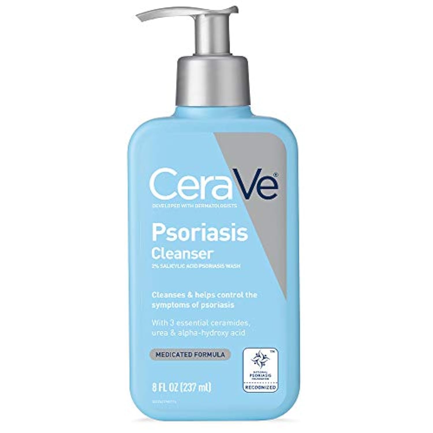 CeraVe Cleanser for Psoriasis Treatment | With Salicylic Acid for Dry Skin Itch Relief & Latic Acid for Exfoliation