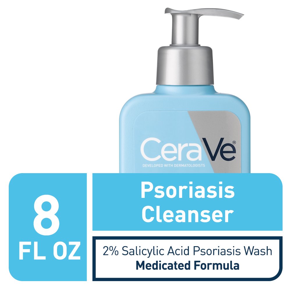 CeraVe Cleanser for Psoriasis Treatment | With Salicylic Acid for Dry Skin Itch Relief & Latic Acid for Exfoliation