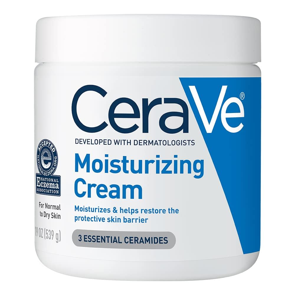 CeraVe Moisturizing Cream | Body and Face Moisturizer for Normal & Dry Skin | Body Cream with Hyaluronic Acid and Ceramides | Daily Moisturizer | Oil-Free
