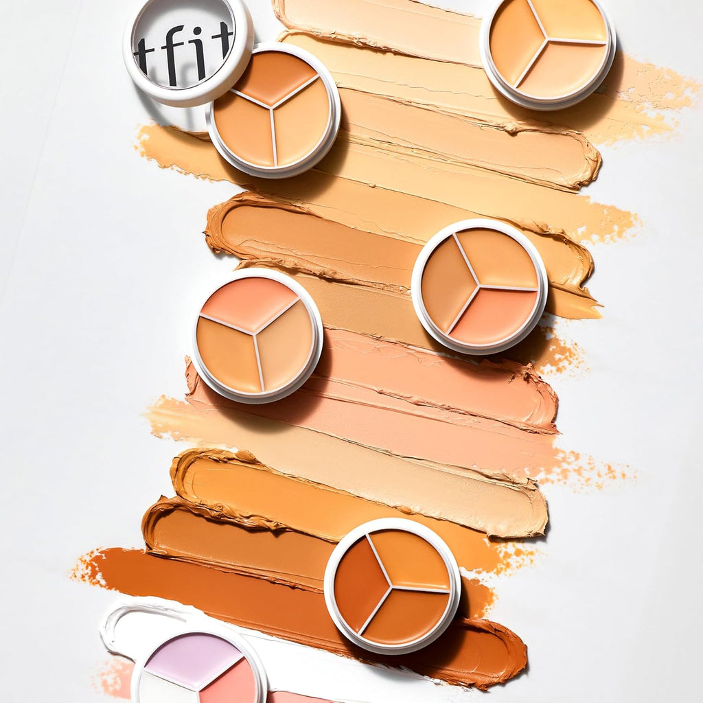 3 in1 Concealer Palette Cream Foundation full Coverage Cover Acne Spots Dark Circles Shading Highlighter Face Makeup Cometics