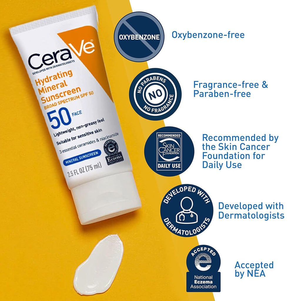 Cerave Hydrating Mineral Sunscreen Spf 50