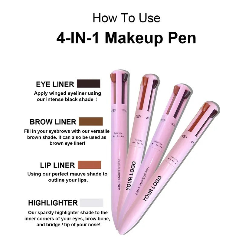 4 In 1 Waterproof Makeup Pen Eyebrow Pencil