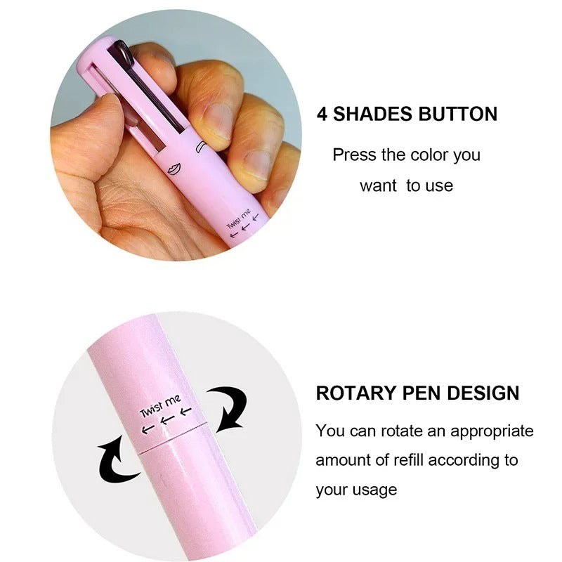 4 In 1 Waterproof Makeup Pen Eyebrow Pencil