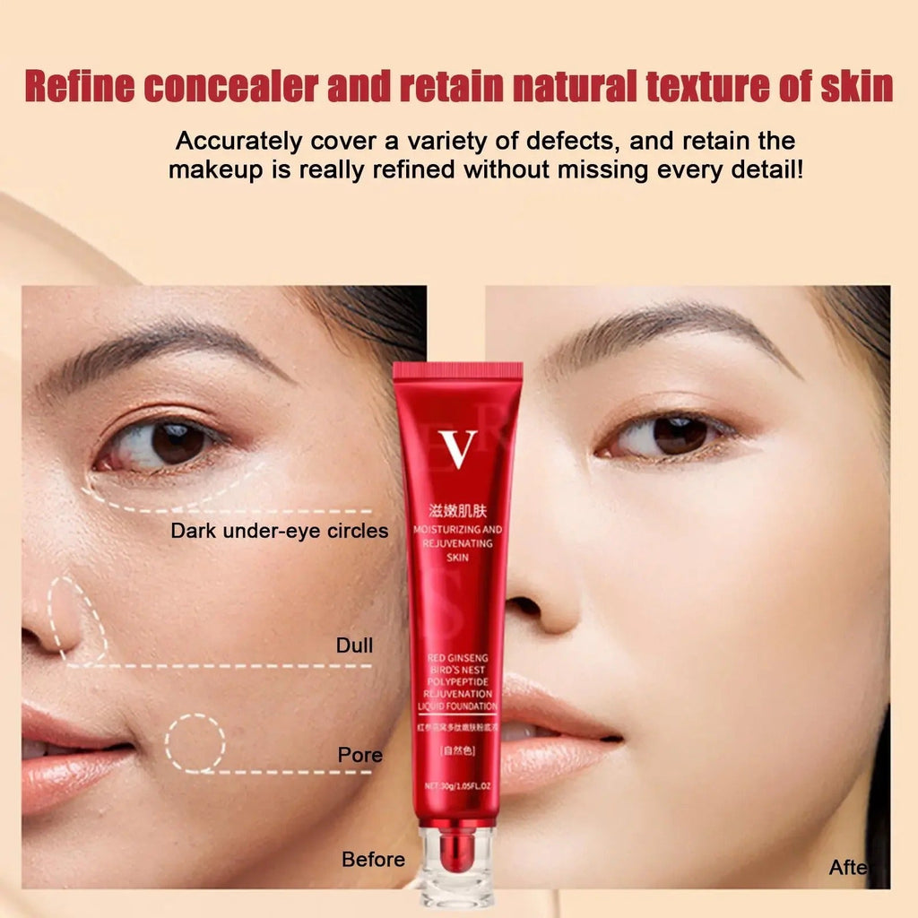 FV Foundation Liquid Ginseng Bird's Nest Polypeptide Concealer Skin Nourishing BB Cream Makeup Cosmetics